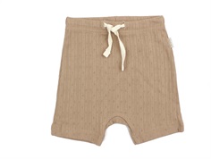 Petit Piao summer camel shorts pointelle